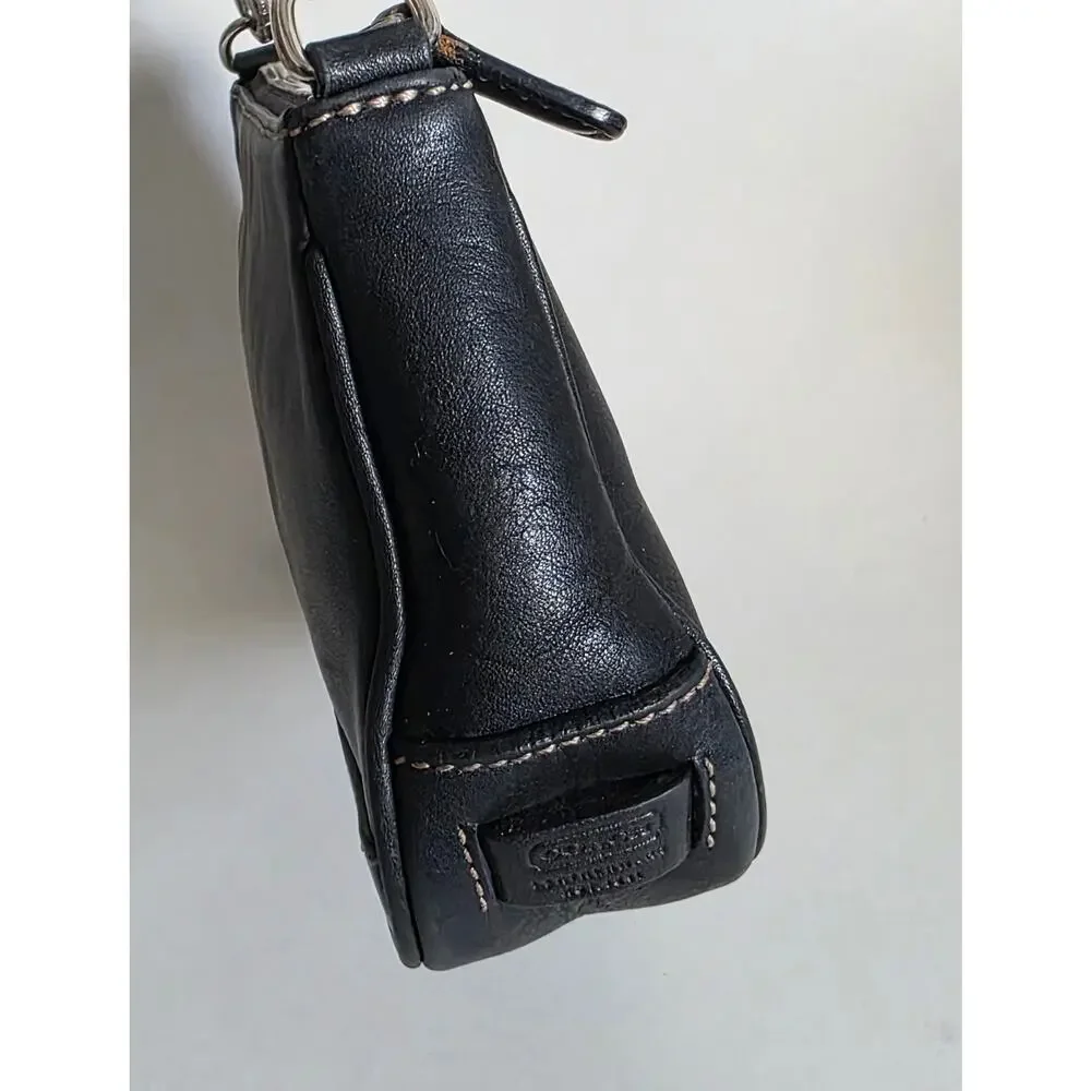 Coach Black Leather Mini Shoulder Bag Purse Style 7765